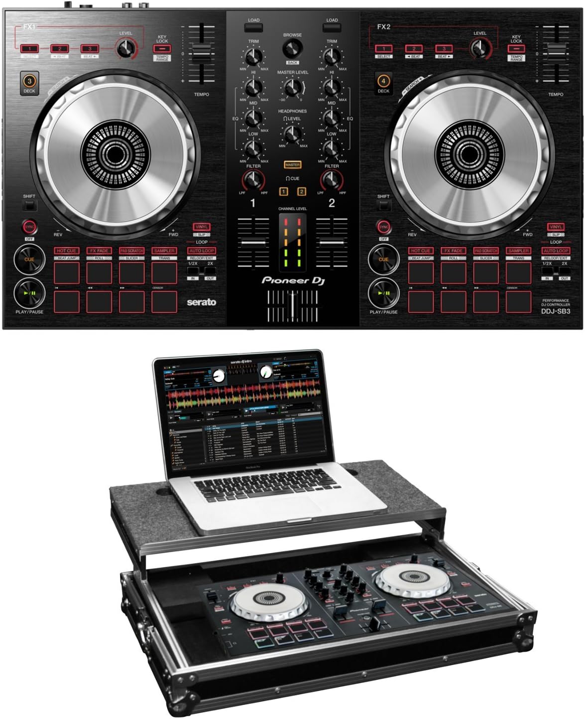 Amazon Com Pioneer Dj Ddj Sb3 Odyssey Frgspiddjsb Case Bundle Deal Musical Instruments