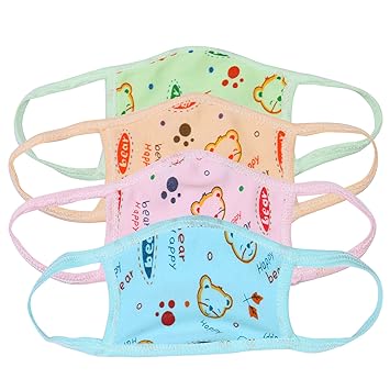 Besties Care Teddy Printed Protective Masks For Kids (Teddy Print Pack Of 4)