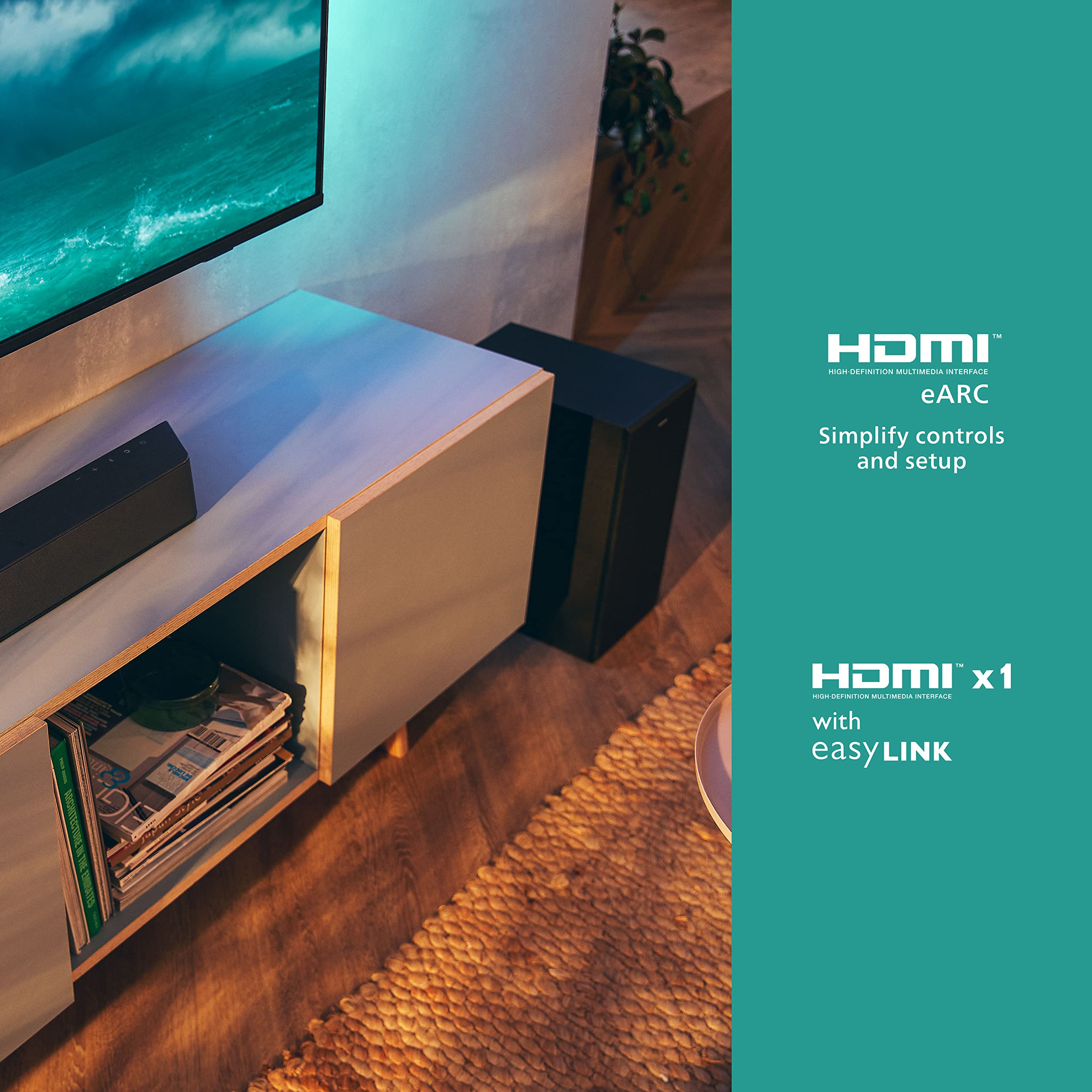 Philips B7807 3.1-Channel Soundbar with Wireless Subwoofer and Dolby Atmos