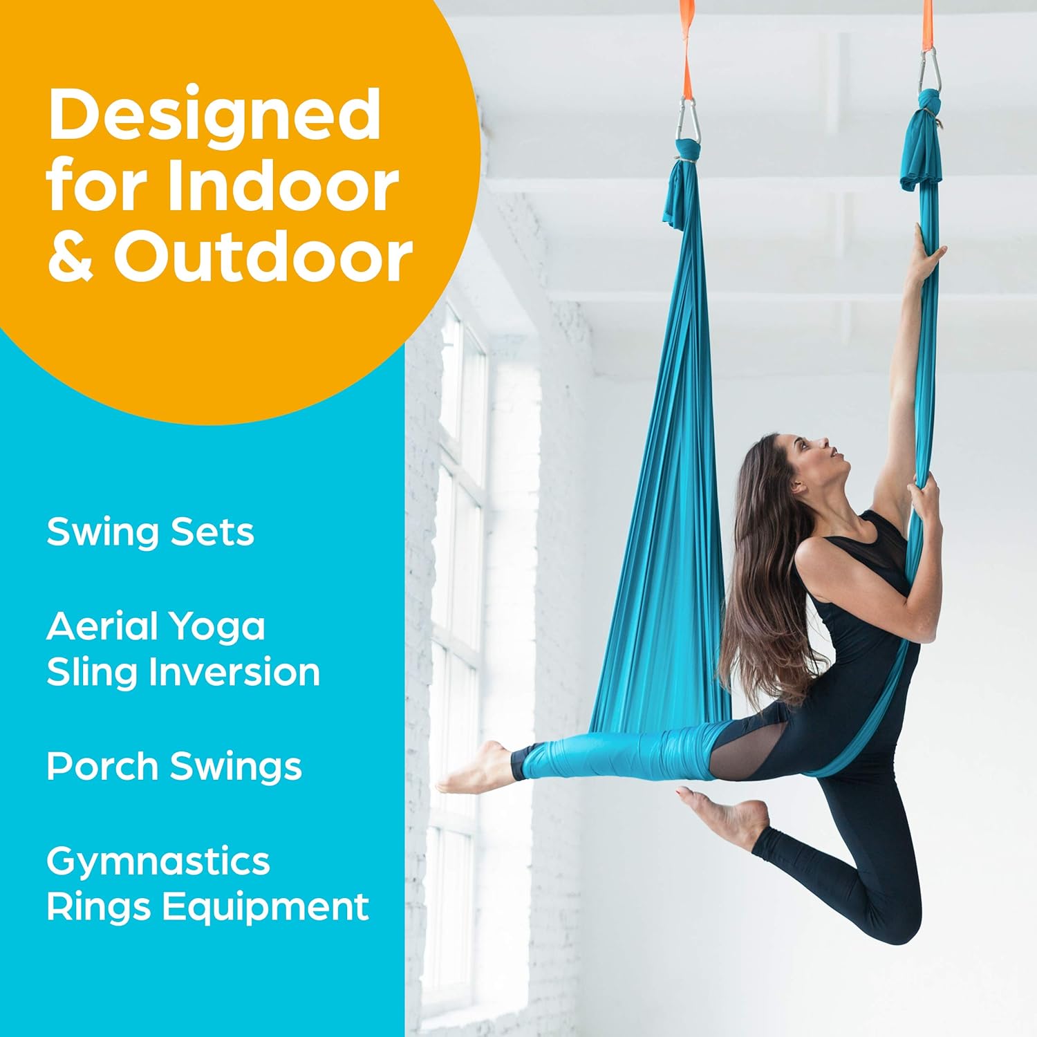 Jungle Gym Kingdom Swing Set Brackets - Heavy Duty Swing Hanger w/ Locking Snap Hooks - Indoor/Outdoor Playground Swing Set Accessories for Kids Swing (Set of 2): Toys & Games