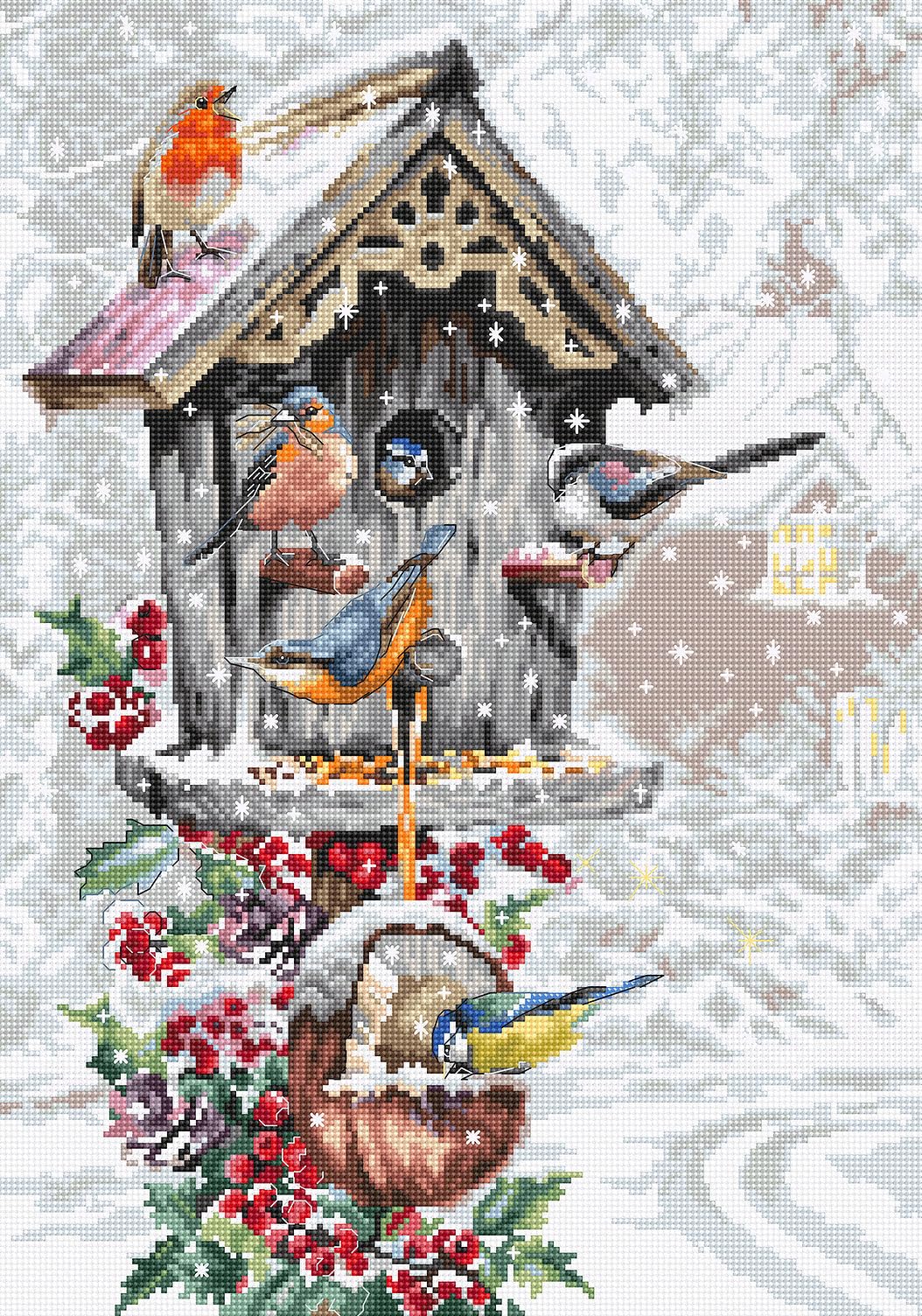 Luca-S Cross Stitch Kit Bird House, B2399