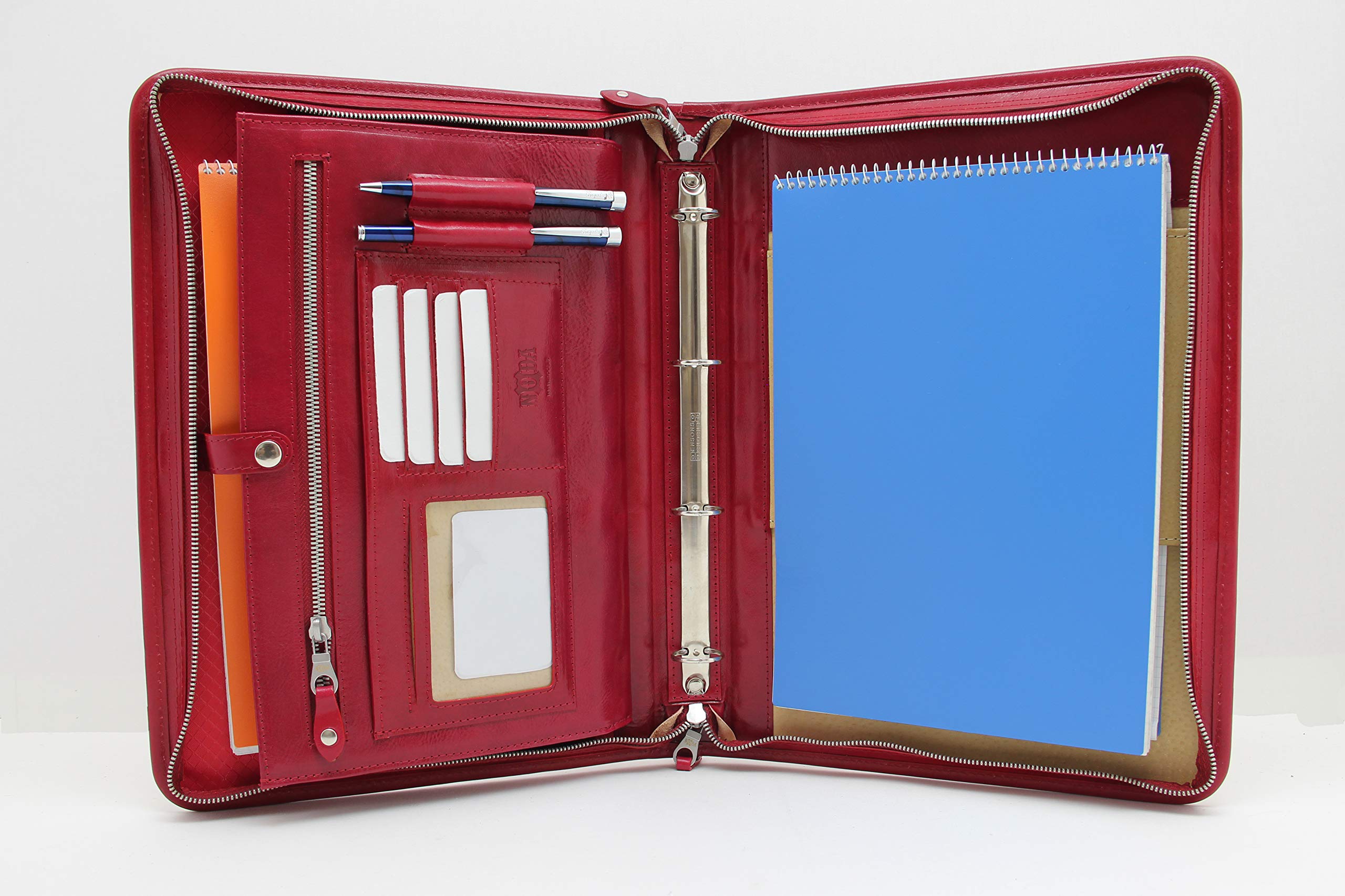 Leather 4 Ring Binder, Genuine Leather Portfolio A4, Document Holder a4, Leather padfolio