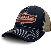 Tee Luv Vintage Drink Dr Pepper Hat - Mesh Back Dr Pepper Soda Baseball Cap (Navy and Beige)
