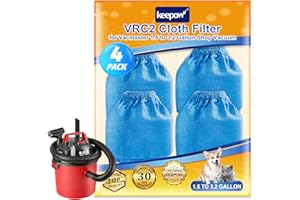 KEEPOW VRC2 Vacuum Filter Compatible with Vacmaster 1.5 to 3.2 Gallon Wet/Dry Vacuums, Compatible with Armor All 1.5-2.5 Gallon Wet/Dry Vacuum, 4 Pack
