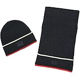 Tommy Hilfiger Men's Split Tipping Cuff Hat and Scarf Set, Desert Sky Multi, One Size