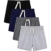 Aikuco 4 Pack Toddler Boy Shorts Cotton Baby Boys Shorts Boys Summer Casual Shorts Kids Jogger Shorts