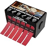 6 PCS Emery Cloth Roll 80-600 Grit 1" x 19.7' for Metal &amp; Wood, 6m Each | Wet &amp; Dry Sandpaper Asstorment, Dispenser Box, Tear-Resistant Nylon Backing, Flexible for Curves &amp; Corners