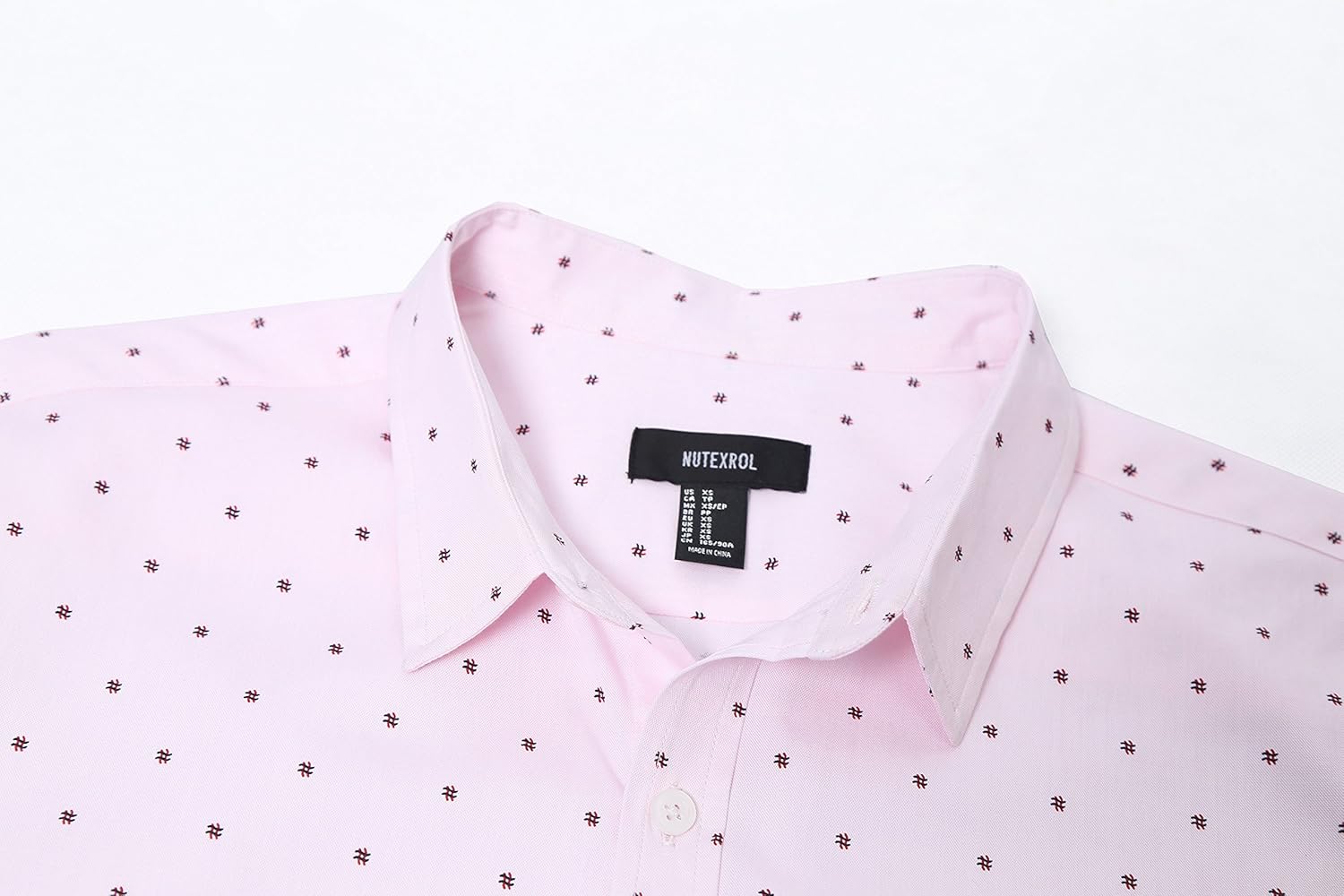 NUTEXROL Mens Print Shirt Casual Short Sleeve Regular-fit Cotton Shirts: Clothing