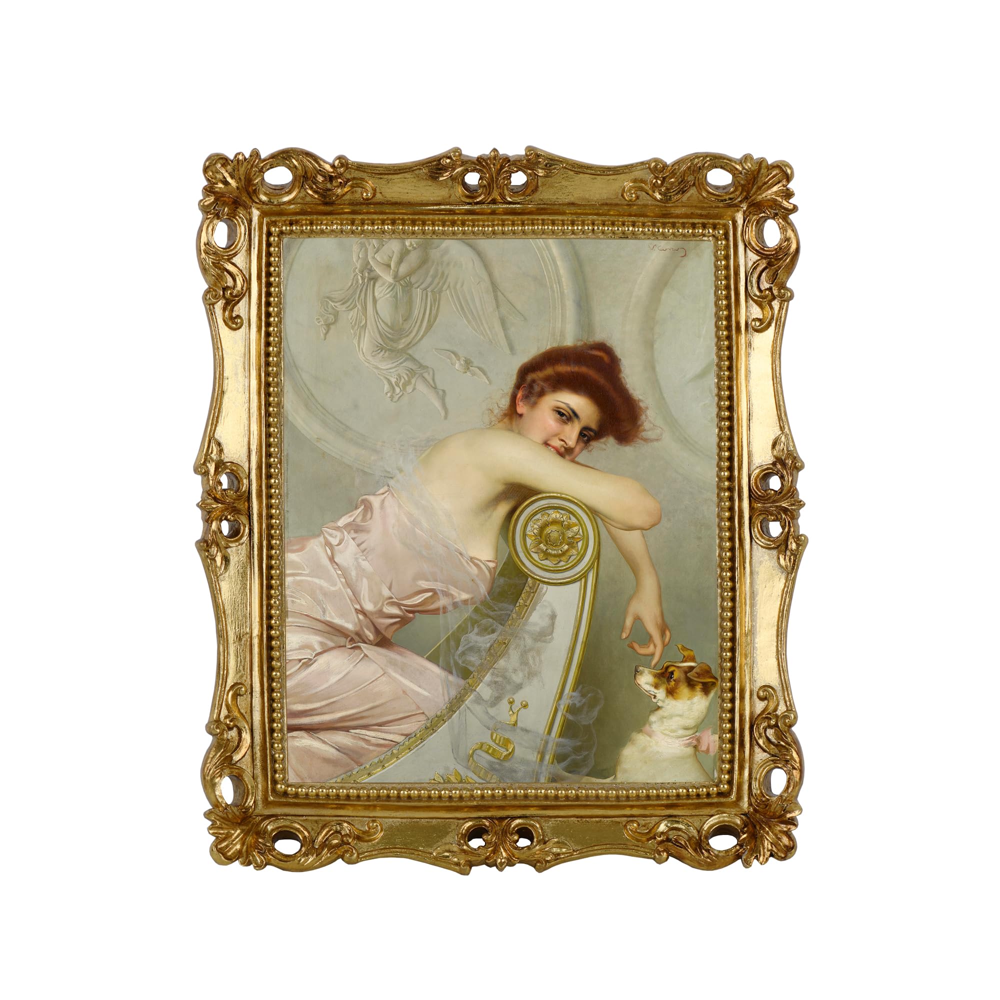 Funerom 8x10 inch/ 25.4x20.3 cm Vintage Picture Frames with Glass Front, Ornate Frame, Antique Photo Frames for Tabletop or Wall Hanging Gold
