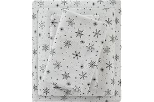 True North by Sleep Philosophy Flannel Sheets Queen Size, Cozy 100% Cotton Flannel Bed Sheets, Ultra Soft Cute Sheet Set, Nov