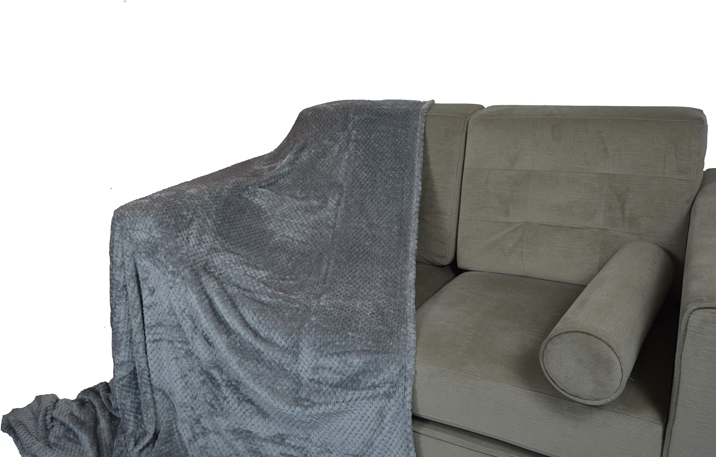 Waffle Honeycomb Blanket/Throw (King 200 x 240, Silver)