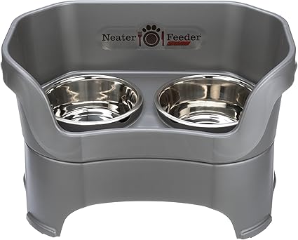 Large Dog Feeder Grey Pet Feeders Waterers Pet Supplies Pet Feeding