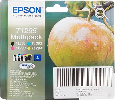 Epson T1295 Multipack Ink Cartridges Black Cyan Magenta Yellow 11.2ml 4-pack