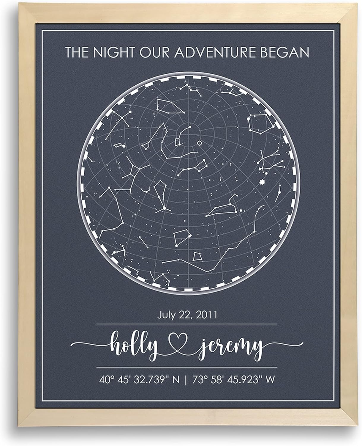 Wall Décor - Custom Star Map for Specific Date Art Print | Personalized Night Sky Constellation | Great Unique Mother's Day Gift or for Weddings, Newlyweds, Anniversary, Birthdays, Engagements, and more!