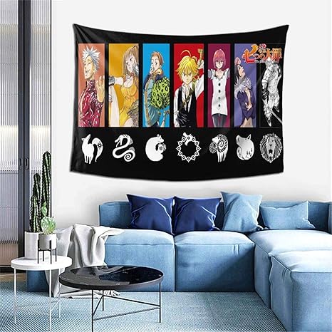 Amazon Co Jp 七つの大罪 インテリア タペストリー グッズ 壁掛 壁飾り リビングルーム ベッドルーム 部屋 おしゃれ飾り 子供 150x100cm ホビー
