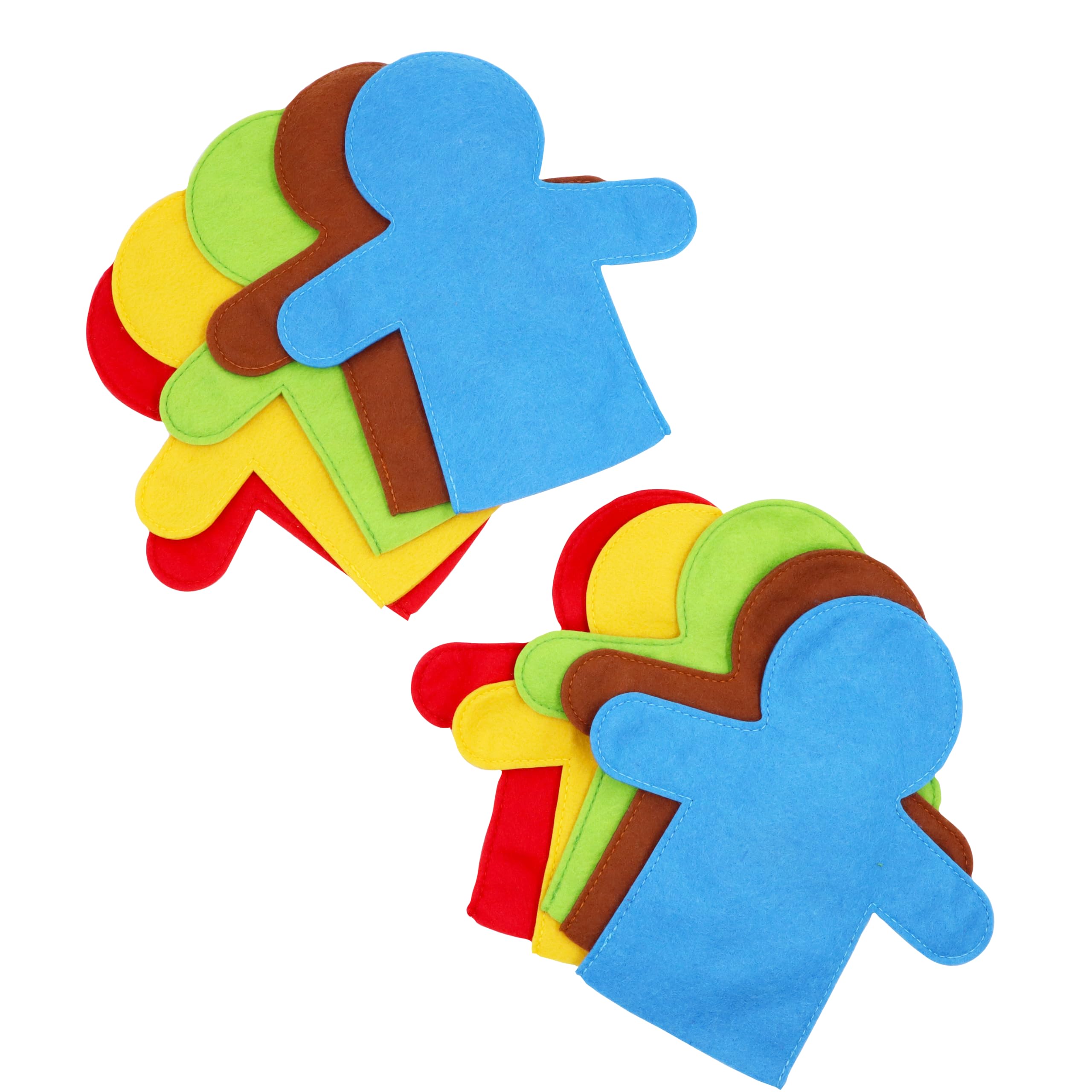 Felt hand puppets | style & decorate | Pack of 10 puppets | Assorted colours