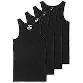 Comfneat Men's 4-Pack Big & Tall Tight Fit A-Shirts Cotton Spandex Tank Tops Sleeveless Undershirts