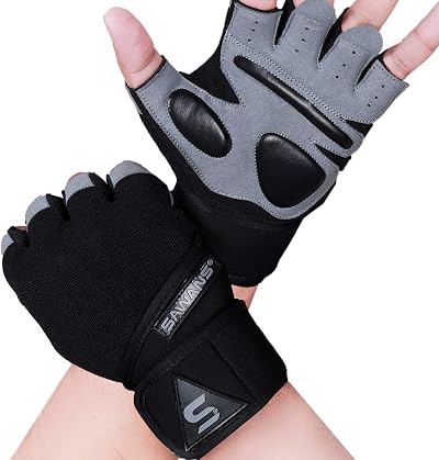 SAWANS Gym Gloves Training Weight Lifting Gloves Wrist Support Extra Grip