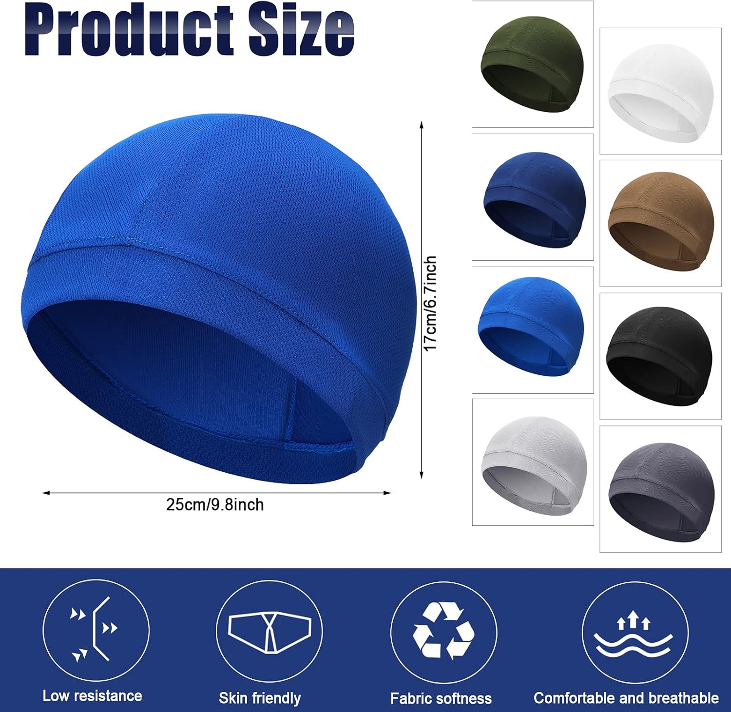 Geyoga 16 Pieces Cooling Cycling Helmet Liner Beanie Cap Sweat Wicking Skull Cap Running Hats for Men and Women (Classic Colors): Clothing