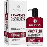 Leave in Conditioner for Curly Hair - Frizz Control for Women and Men - Restores Dry, Damaged and Wavy Hair - Detangler Cream and Sulfate Free Anti Static Moisturizer Treatment with Shea Butter