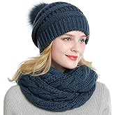 QUEENFUR Winter Women Thick Cable Knit Ribbed Infinity Circle Loop Scarf