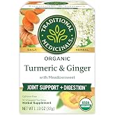 Traditional Medicinals Tea Turmeric Meadowsweet &amp; ginger,16 count.