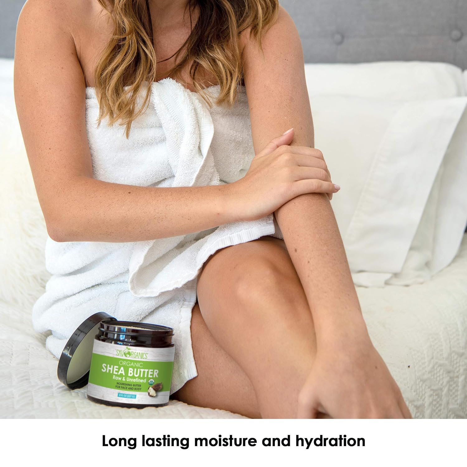 Organic Shea Butter by Sky Organics (8 oz) 100% Pure Unrefined Raw African Shea Butter for Face and Body Moisturizing Natural Body Butter for Dry Skin : Beauty