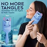 Disney Stitch Detangle Hair Brush for Women Teens Kids Blue Stitch Paddle Brush view 5