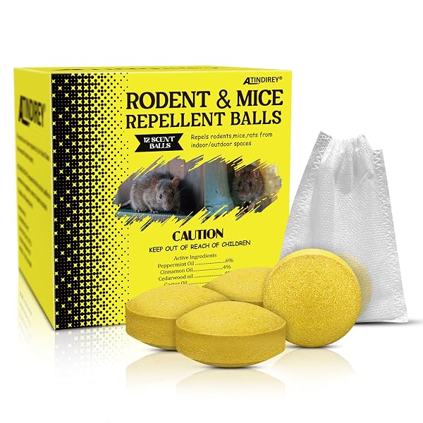 RODENT & MICE REPELLENT,INDOOR/OUTDOOR/CAR ENGINE PROTECTION,LONG-LASTING PEPPERMINT OIL...