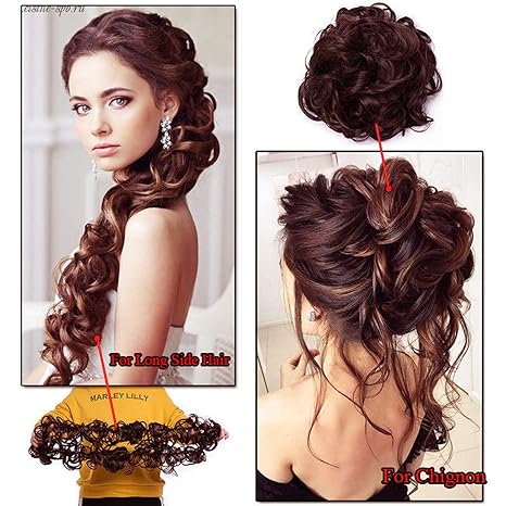 Fully Stylish Hairpiece Bun Hair Frill For Women Brown 50 Grams