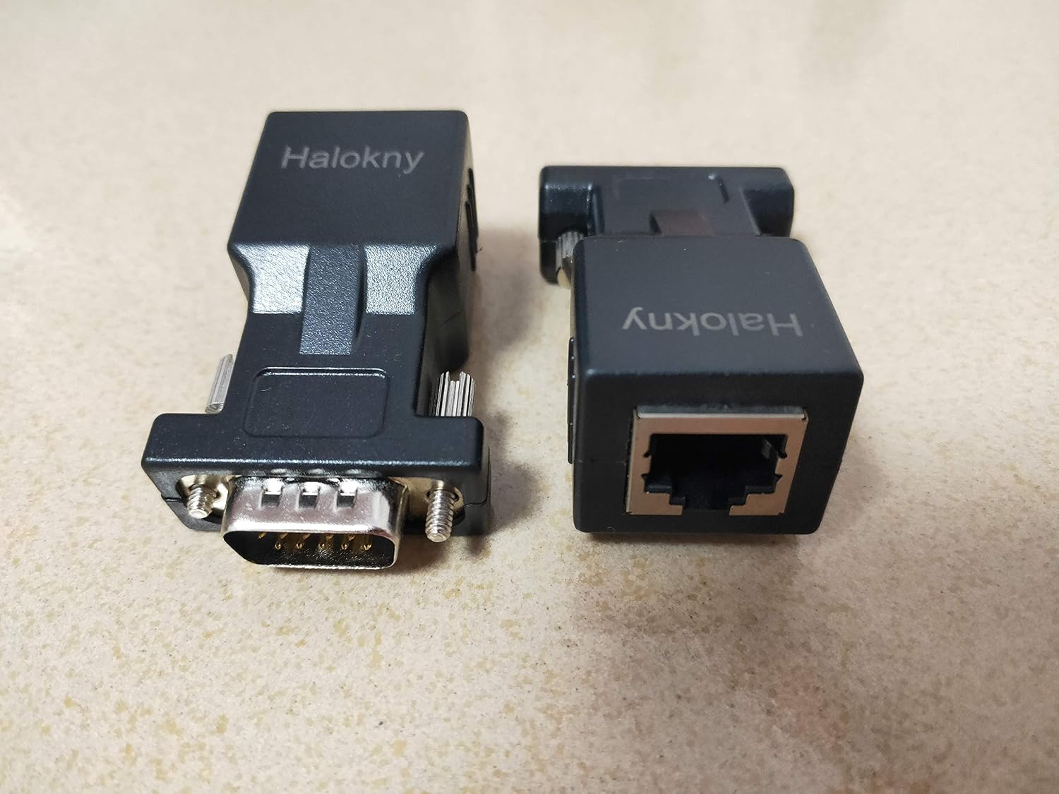 Halokny VGA Extender Over Ethernet Adapter, VGA 15 Pin Male to CAT5 CAT6 RJ45 Female Network Cable Extender Connector Adapter(2-Pack) - Image 4