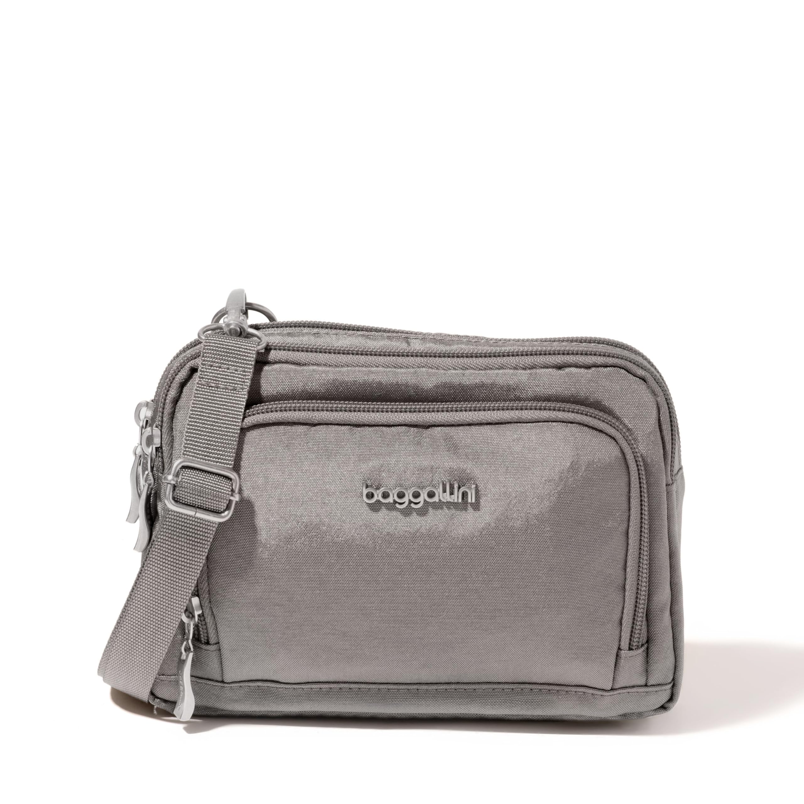 Baggallini Triple Zip Trifecta RFID Wallet Crossbody
