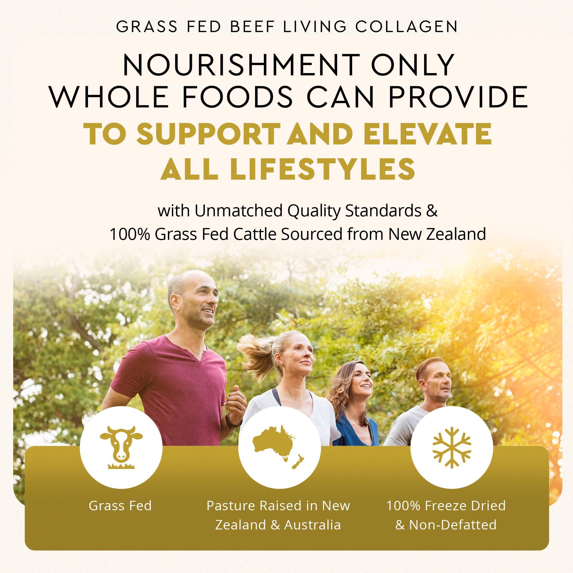Ancestral Supplements Grass Fed Beef Living Collagen Nutritional Powder Supplement, 3000mg, Promotes Healthier, Younger Looking Skin, Hair, Nails and Joints, Type II, 180 Capsules