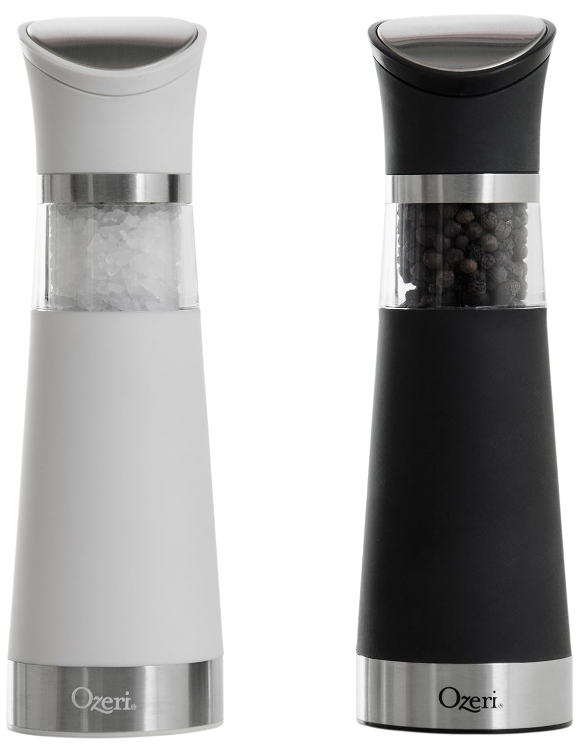 Gravity Pro BPAFree Electric Salt and Pepper Grinder Set, White/Black