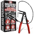 Radiator Hose Clamp Pliers Automotive – Corrosion-Resistant Hose Clamp Tool with Non-Slip Polymer Coating, Tension & Ratchet Locking Mechanisms – Reliable, Easy to Use, Time-Saving for Car Repairs