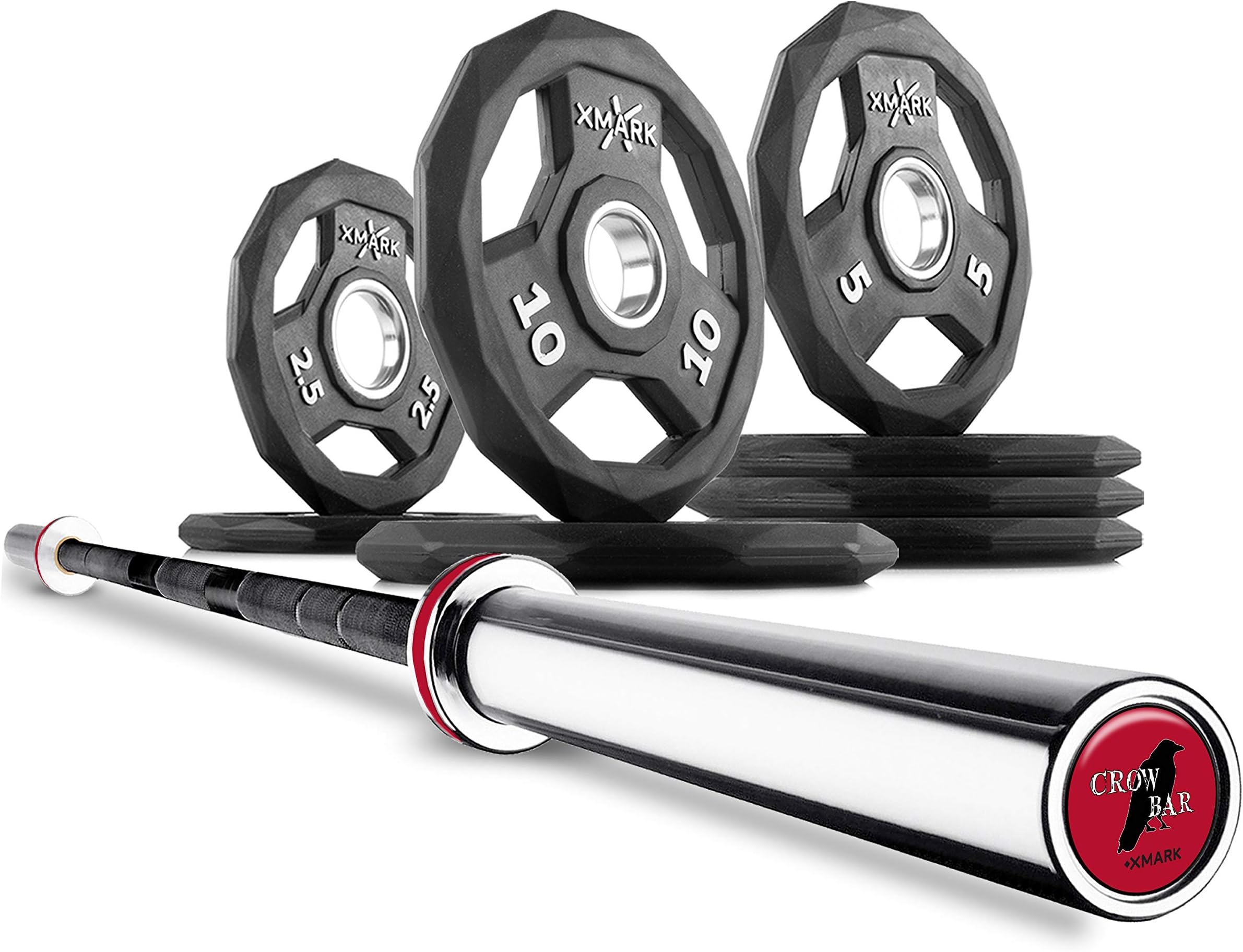 XMark Black Diamond Olympic Barbell Sets with The Crowbar 7' Olympic Bar