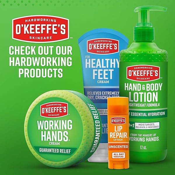 O’KEEFFE’S WORKING HANDS HAND CREAM FOR EXTREME DRYNESS – 3.4 OZ JAR (2 PACK) – REPAIRING SKINCARE FOR CRACKED, DRY HANDS