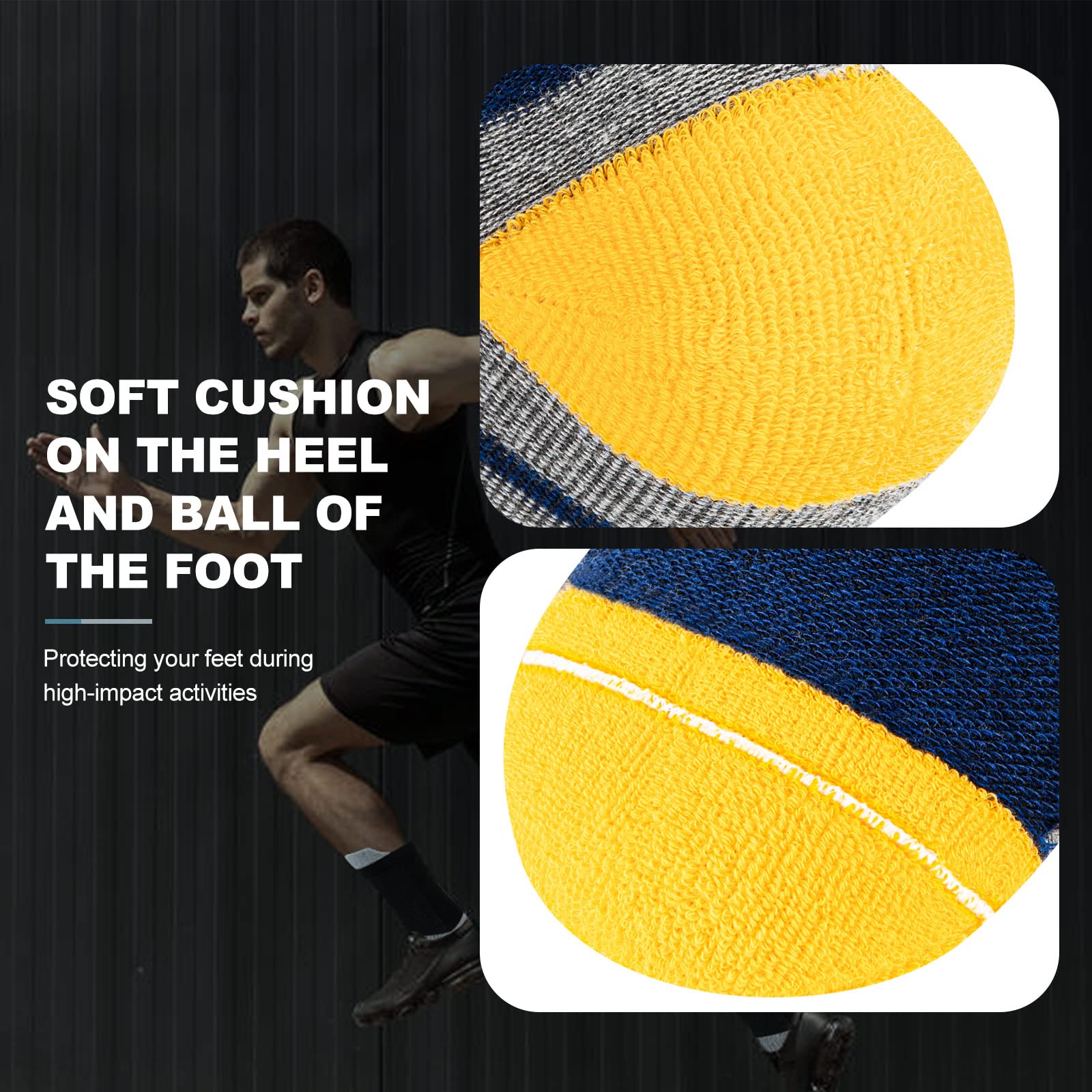 Niofind Socken Herren Damen 43-46 37-42, 6 Paar Baumwolle Sportsocken, Wandersocken, Arbeitssocken, Atmungsaktiv Tennissocken, Laufsocken, Elastische Sneaker mit Dicke Frotteesohle 4