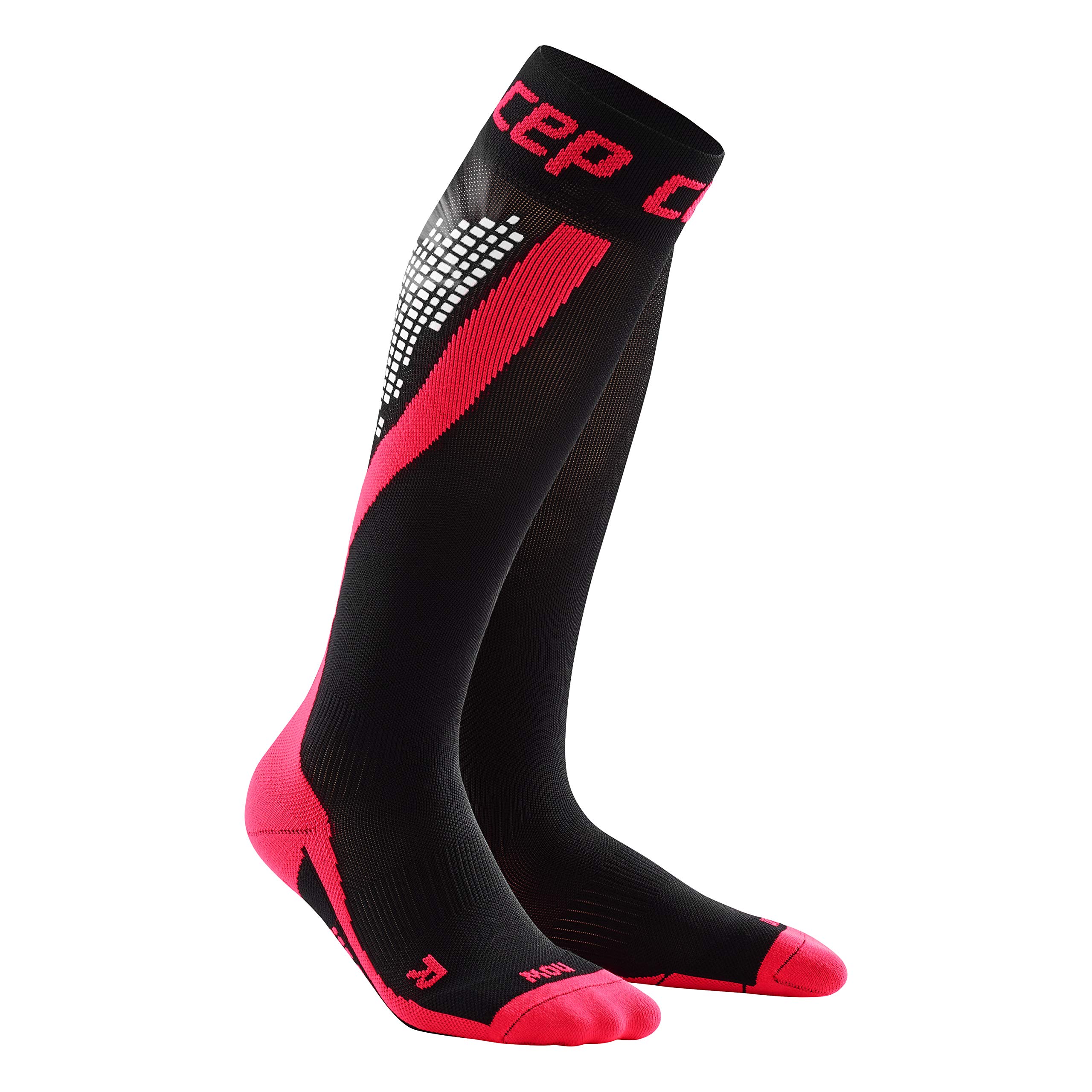 CEP - NIGHTTECH SOCKS for women | Night running stockings with colour reflectors in pink, size IV