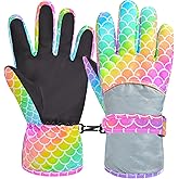 AuSletie Kids Gloves Winter Waterproof Snow Ski Gloves for Girls, Winter Outdoors Warm for Children