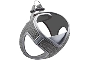 KRUZ PET KZA308-01M Reflective V-Neck Step in Mesh Dog Harness - No Pull, Quick Fit, Comfortable, Velcro-Adjustable Pet Harnesses for Walking & Training - Small, Medium Dogs - Gray, Medium