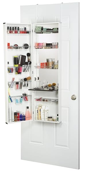 Mirrotek Over The Door Beauty Armoire and Makeup Organizer