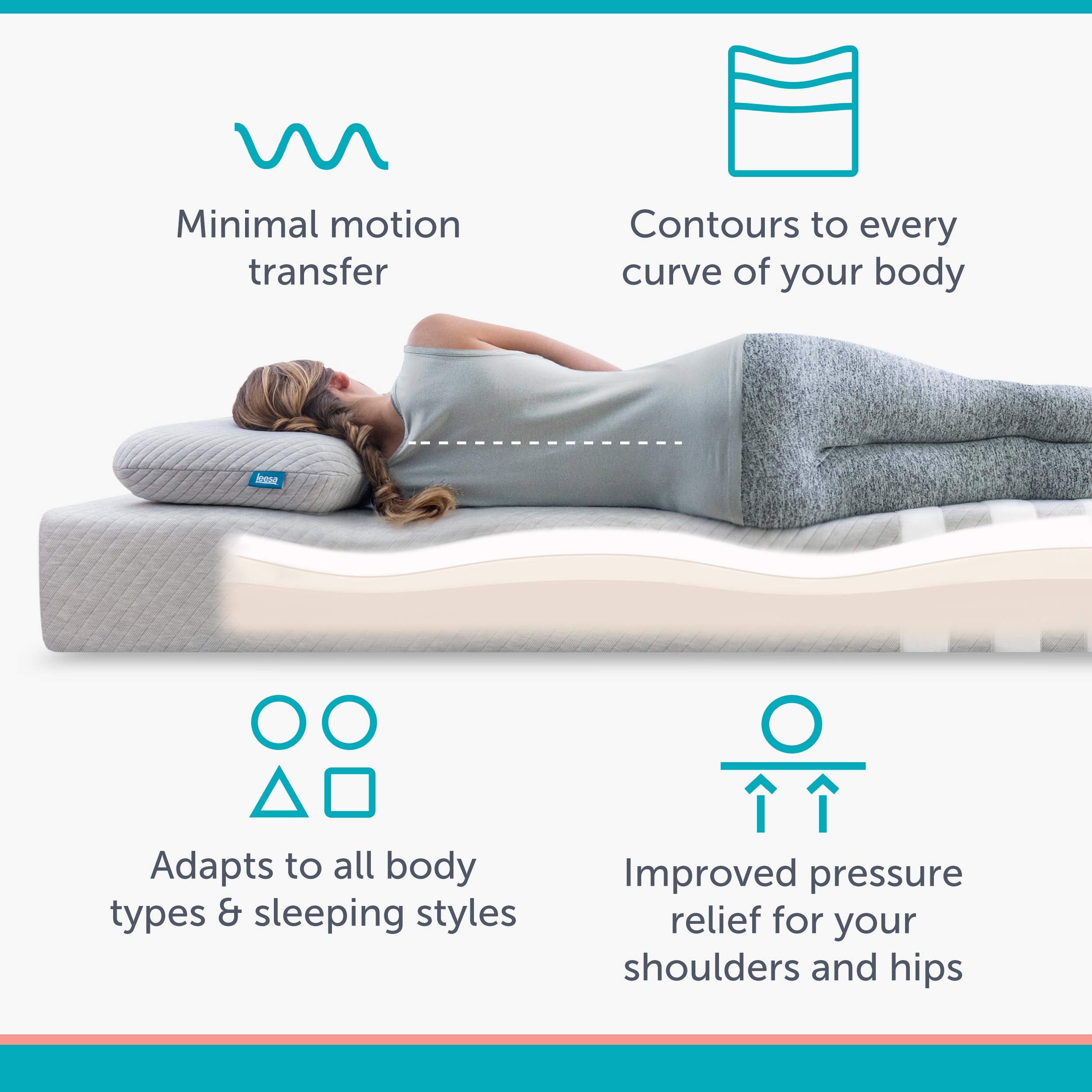 Leesa 10" Memory Foam Mattress in a Box, Luxury CertiPURUS Certified 3