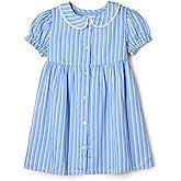 Amazon Essentials x Sofia Grainge Toddler and Baby Girls' Cotton Sateen Dress with Collar
