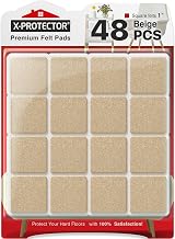 X-Protector 48 Pcs Chair Pads 25mm Felt Floor Protectors Beige