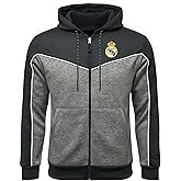Icon Sports Real Madrid Full Zip Hoodie – Adult Fit - Licensed R. Madrid Hooded Sweatshirt