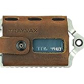 Trayvax Element Wallet, RFID Front Pocket Credit Card Holder with Money Clip, Minimalist Slim Leather Metal Wallet for Men and Women