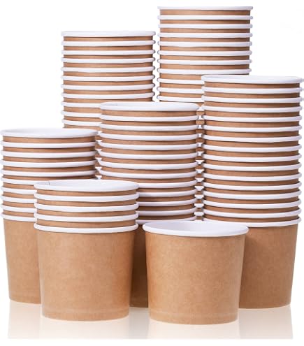 Coupes à Glace En Papier MATICAN 100-Pack 155ml - Bols Jetables Noirs Pour Glaces, Desserts Chauds Et Froids, Résistants Aux Fuites