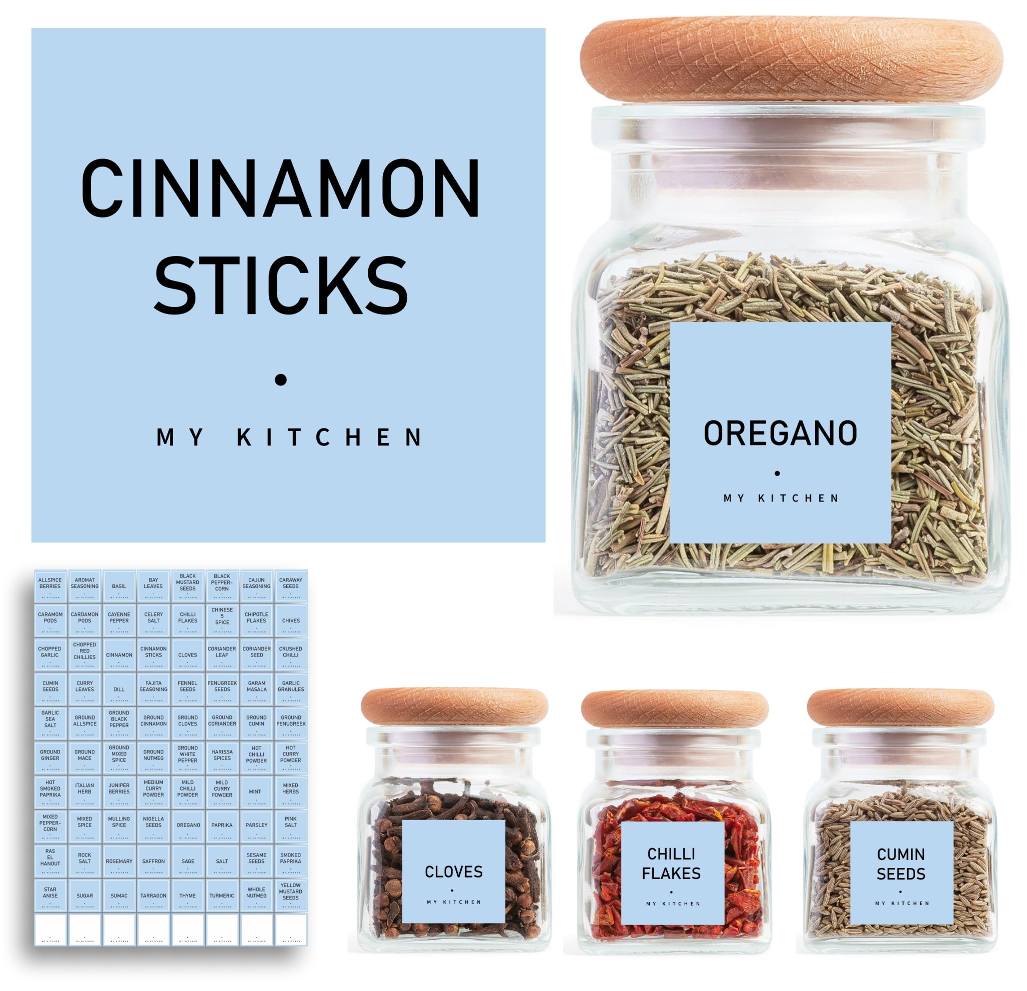 Spice Jar Labels - Blue Chalk