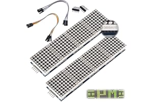 ALAMSCN MAX7219 Dot Matrix Module 32x8 4 in 1 LED Display Modules for Arduino Raspberry Pi Microcontroller with 5Pin Wires Green (Pack of 2)